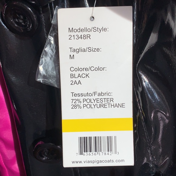 NWT Via Spiga Black Trench Coat Size M - Picture 11 of 12